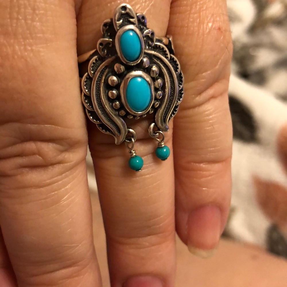 Carolyn Pollack American West Sleeping Beauty Turquoise Naja Ring